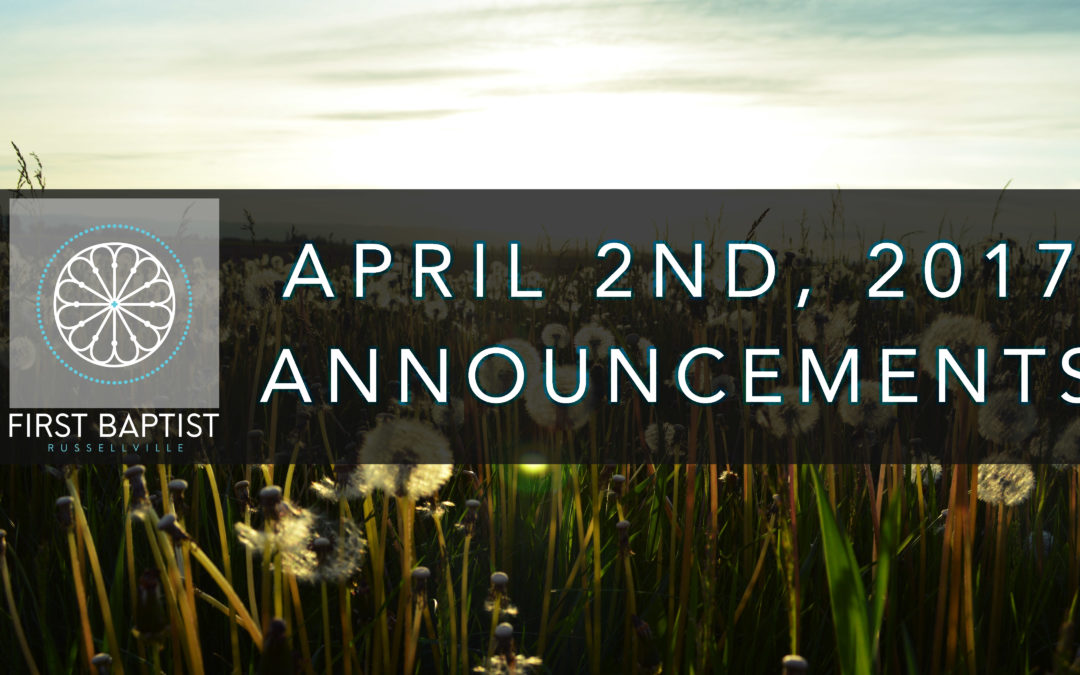April 2nd 2017 Announcement